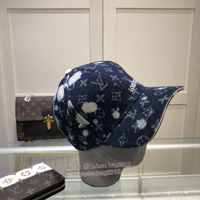 LV男女同款帽子 路易威登洗水做舊牛仔布棒球帽鴨舌帽  mm1158